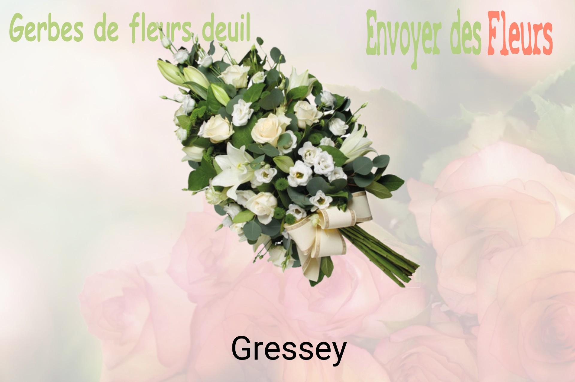 Gerbe de fleurs de deuil livrée à Gressey